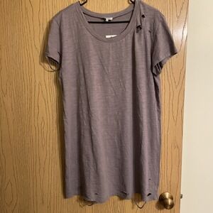 Tobi Women's Distressed T-Shirt Dress Gray Size Large | Grunge Tee Dress